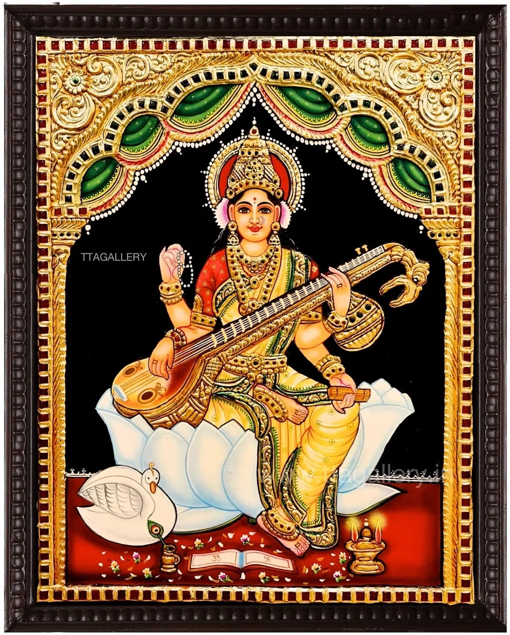 Saraswathi Traditional Tanjore Painting