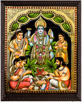 Satya Narayanan Blue Tanjore Painting