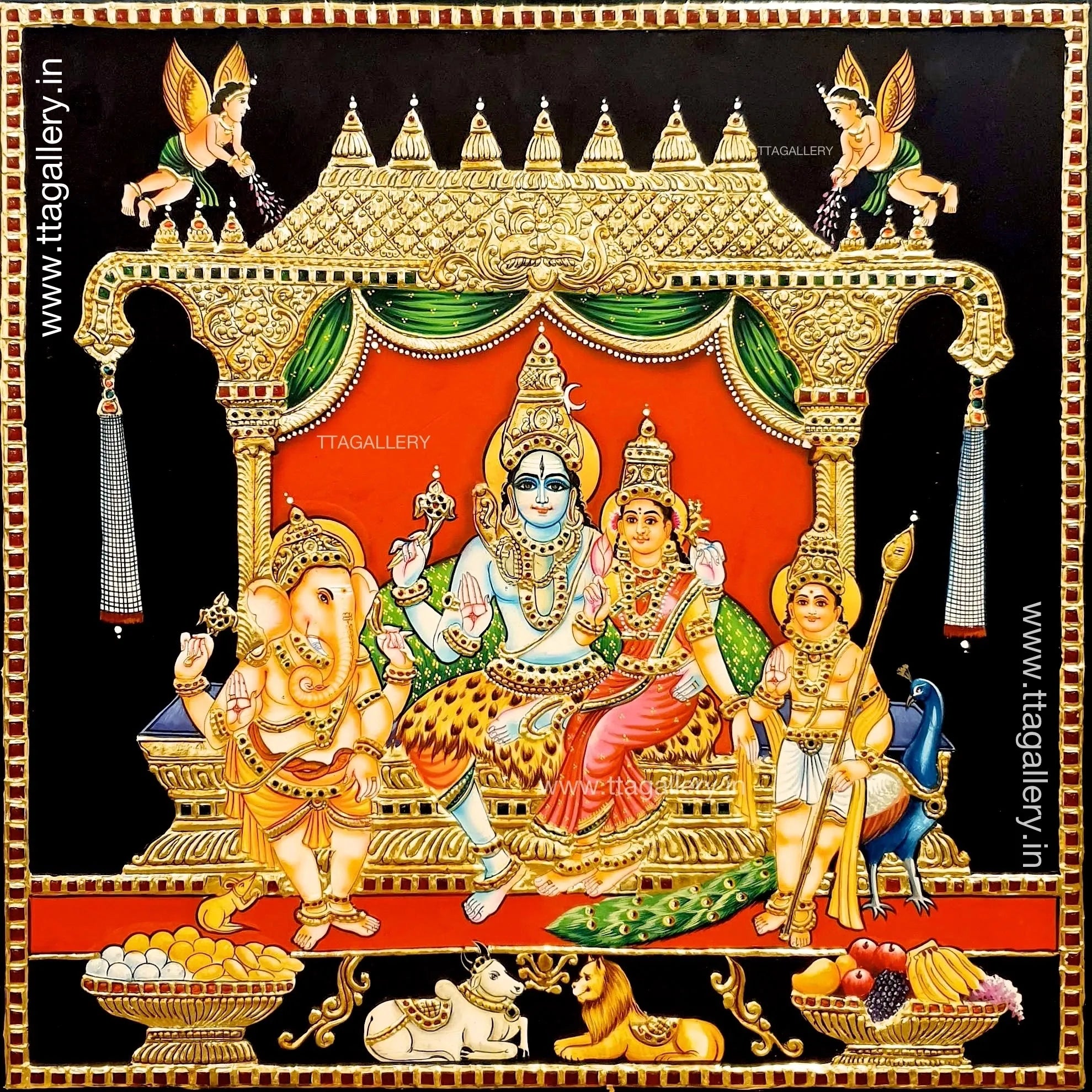 Shivan Family Tanjore Painting