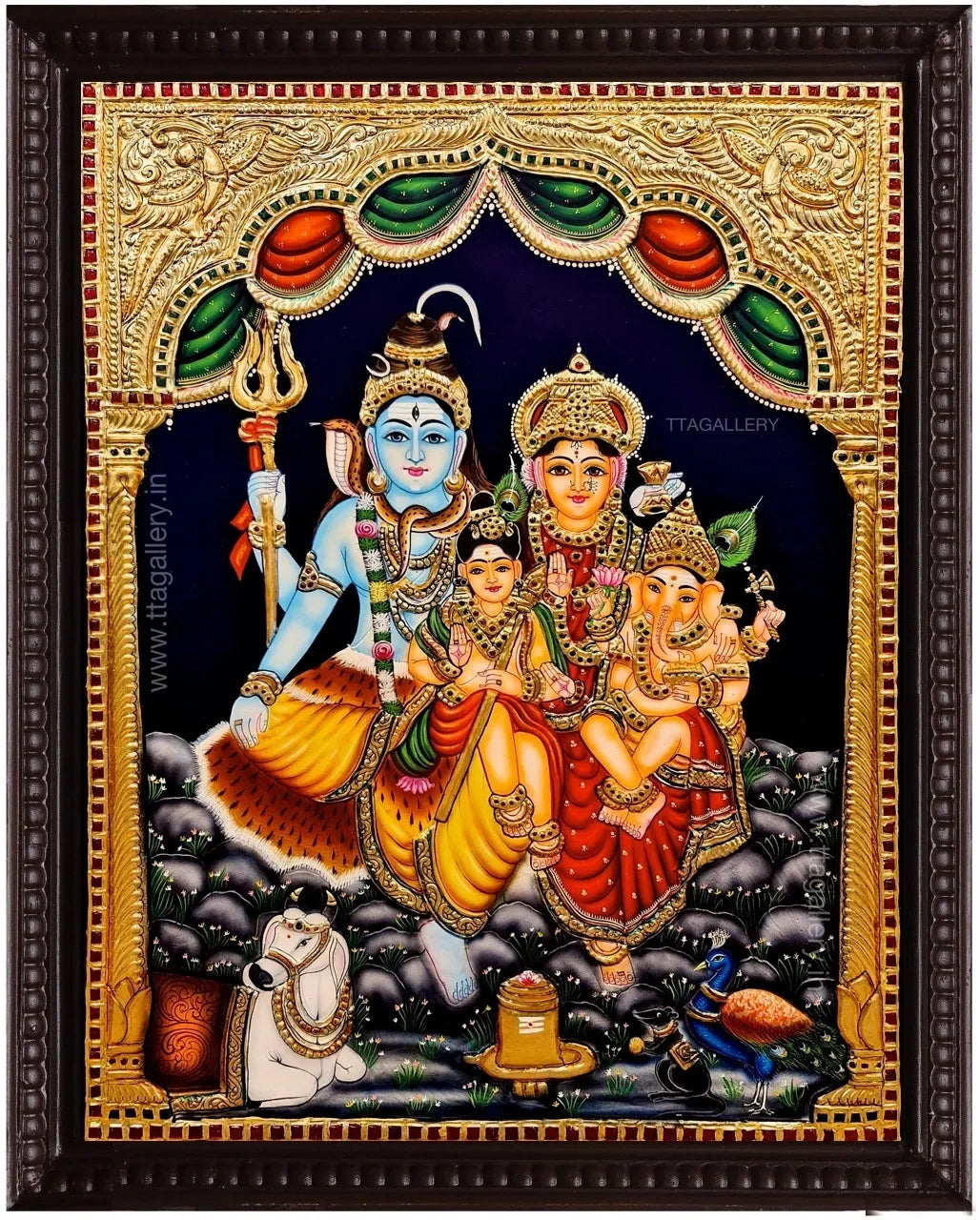 Shivan Family Tanjore Painting