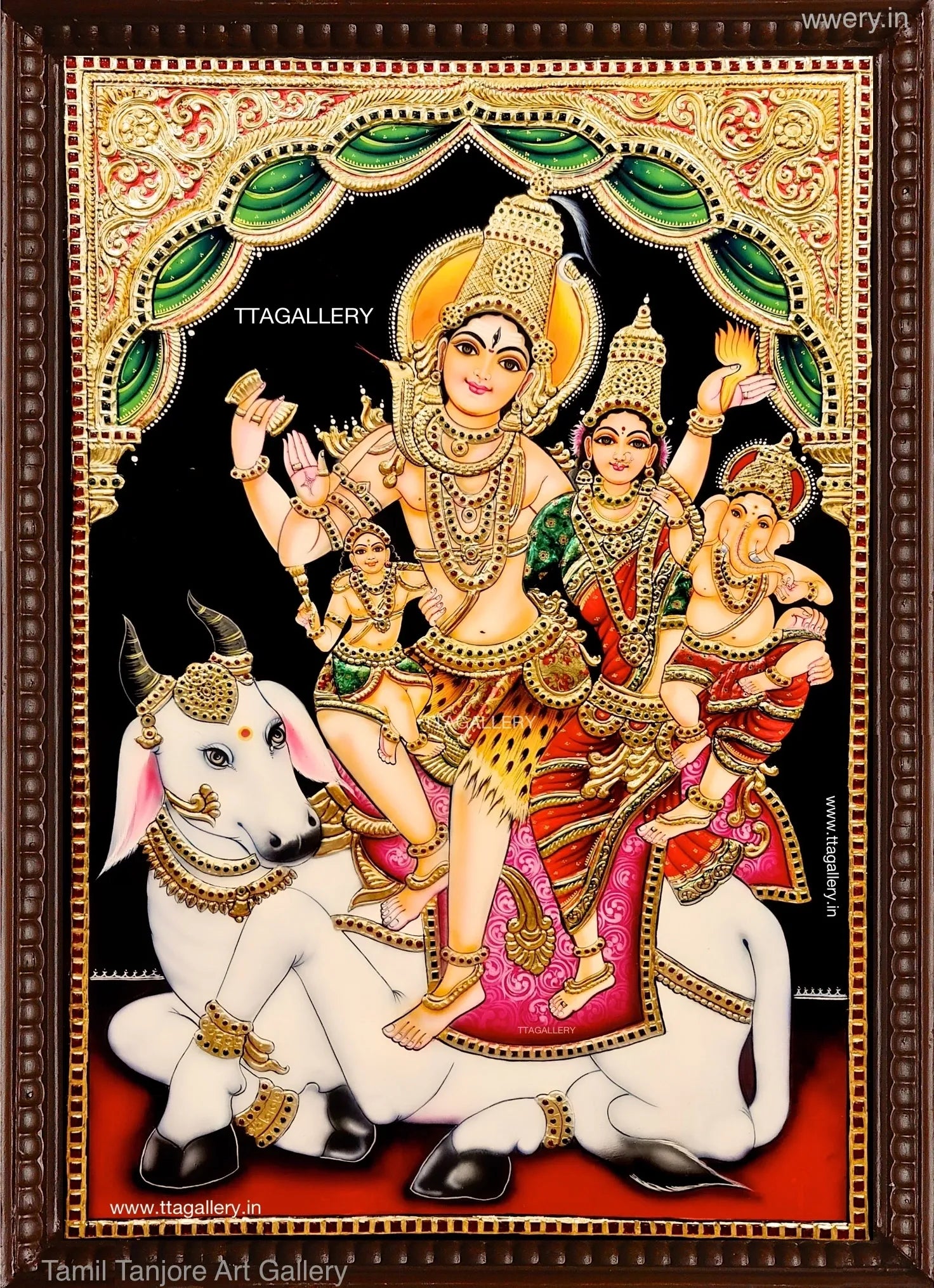 Shivan Family Tanjore Painting