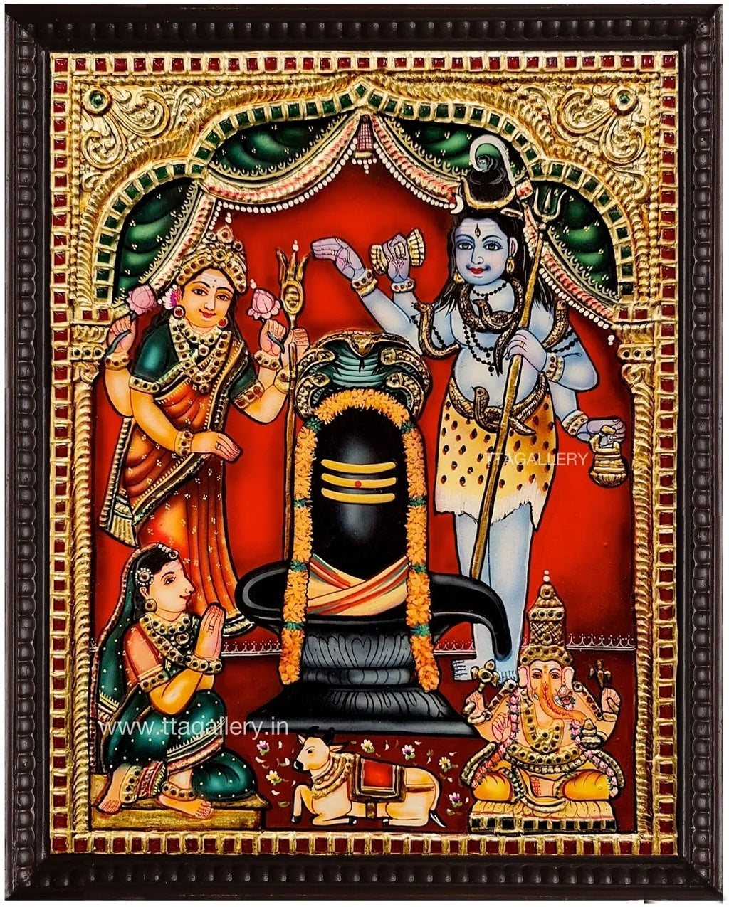 Shiva Lingam Traditional Tanjore Painting
