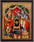 Shiva Lingam Traditional Tanjore Painting