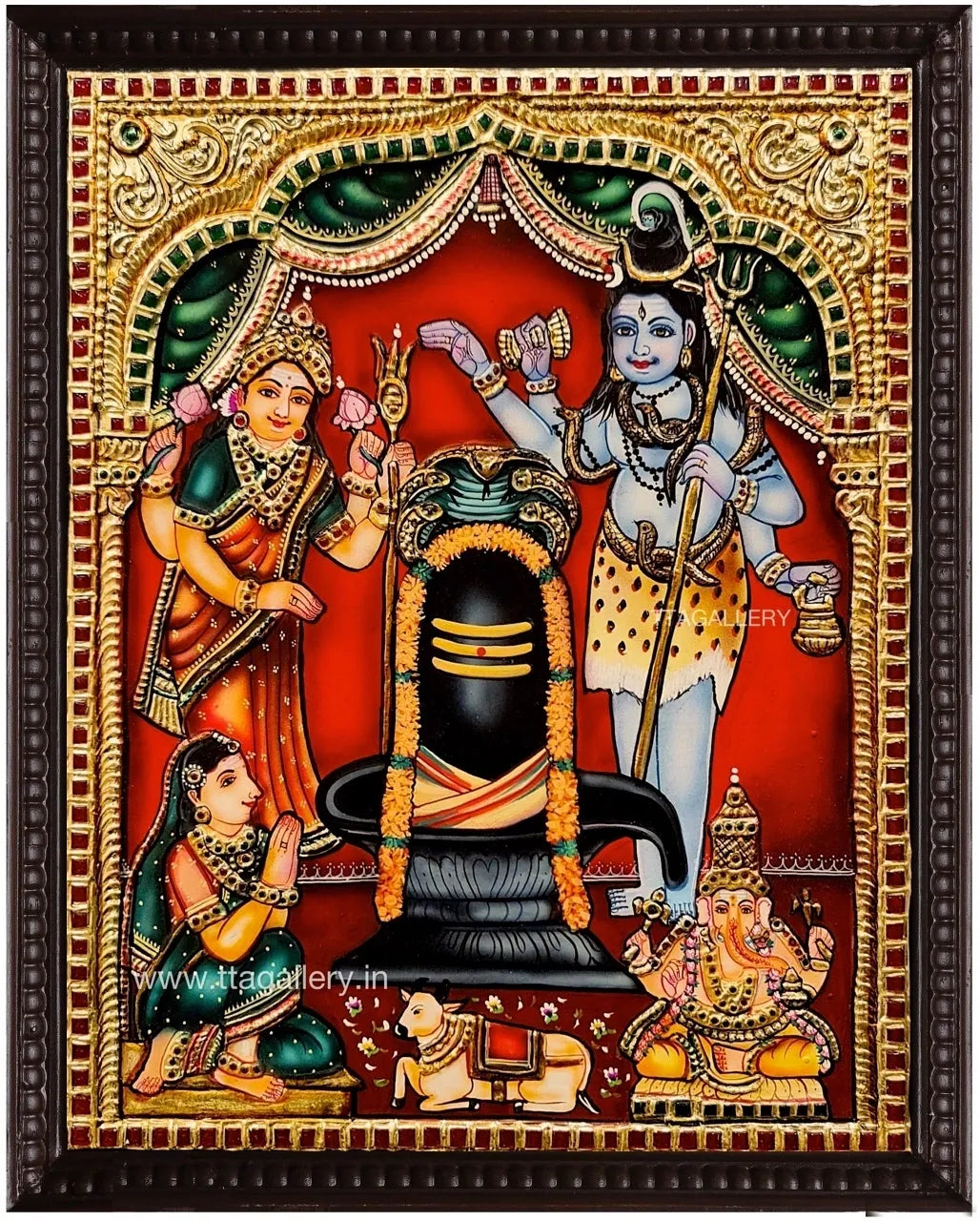 Shiva Lingam Traditional Tanjore Painting