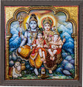 3D Shivan Family Tanjore Painting