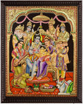 Shiva Family Smile Tanjore Painting