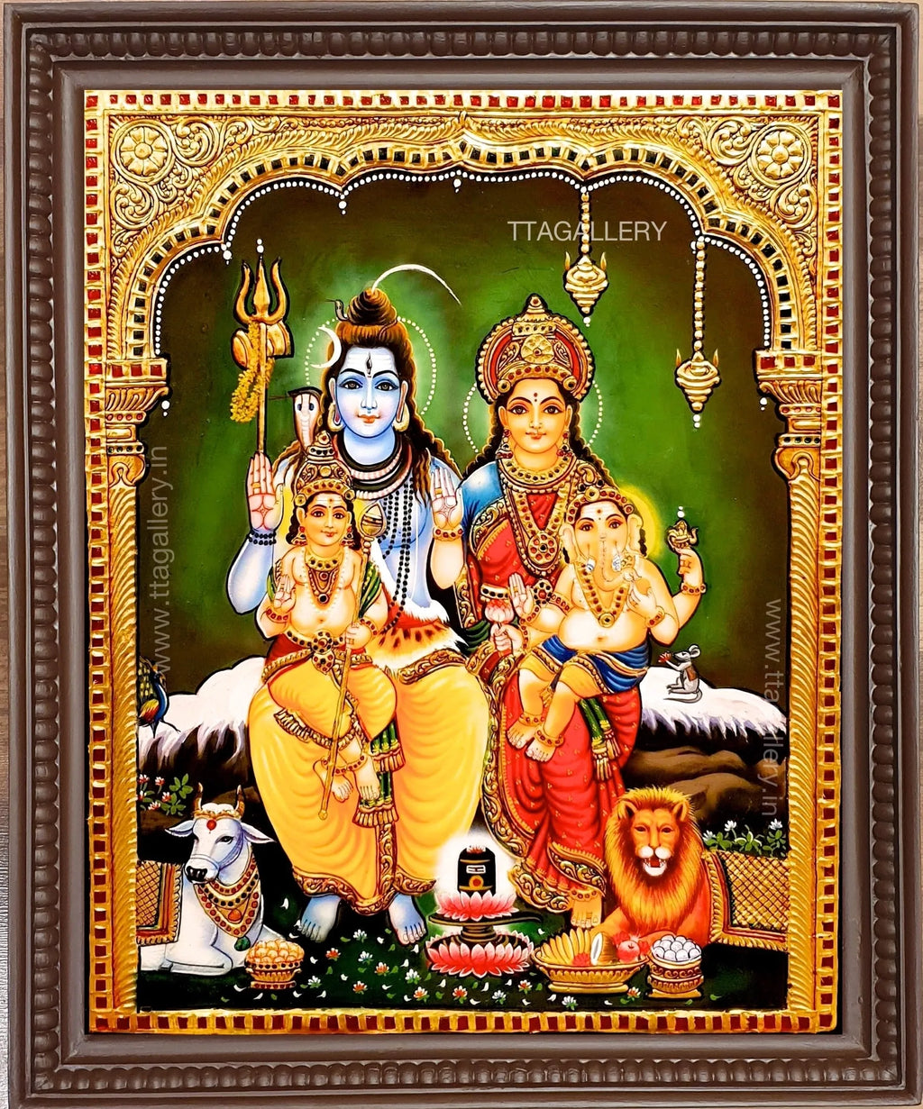 Shivan Family Tanjore Painting