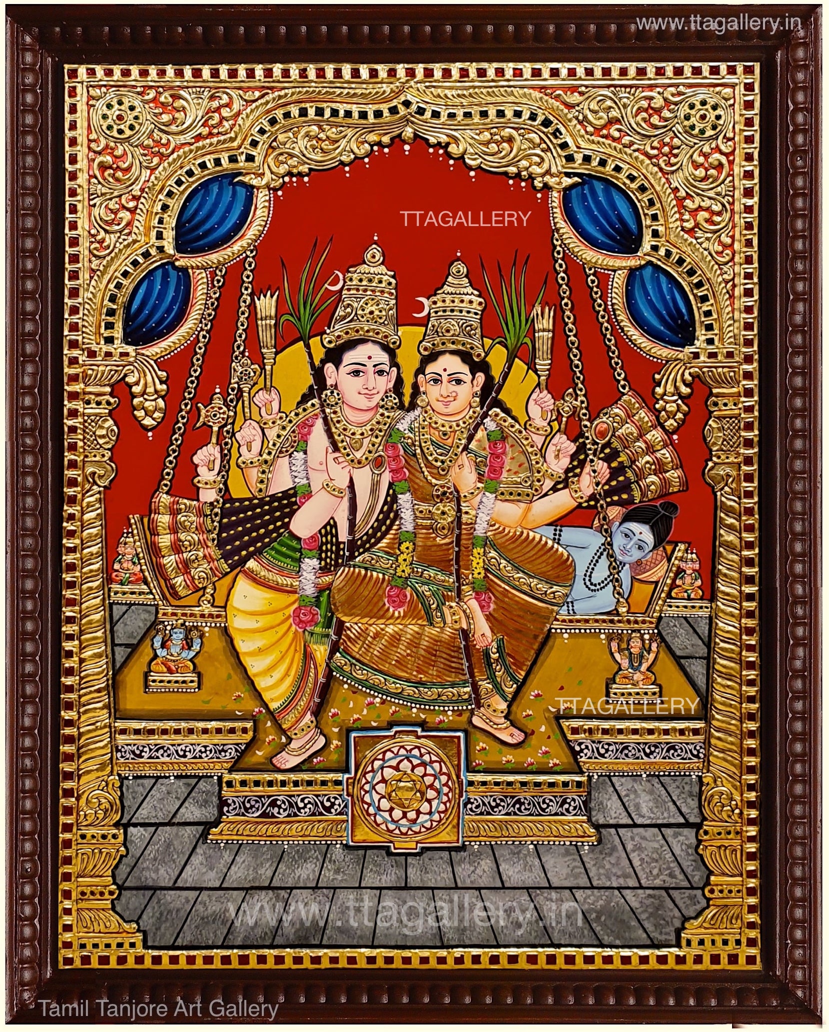 Soundarya Lahari Tanjore Painting