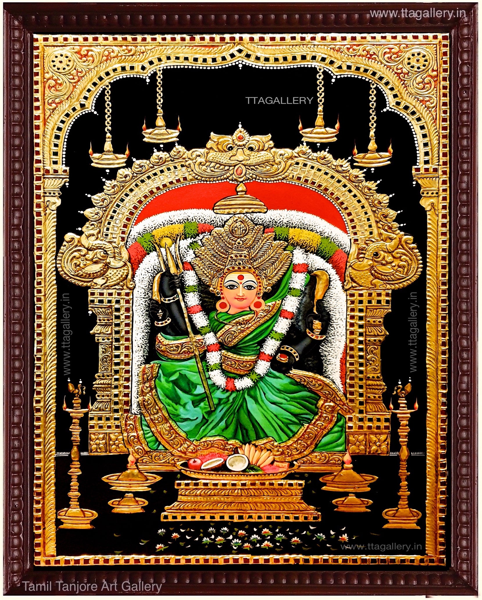 Siva Selvi amman Tanjore Painting