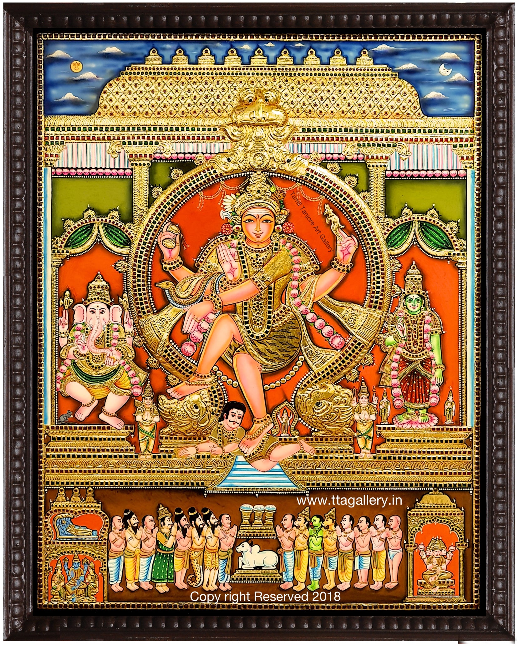 Chidambaram Thillai Natrajar 2D Tanjore Painting
