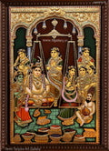 Thulabharam Antique Finish Semi Embossed Tanjore Painting