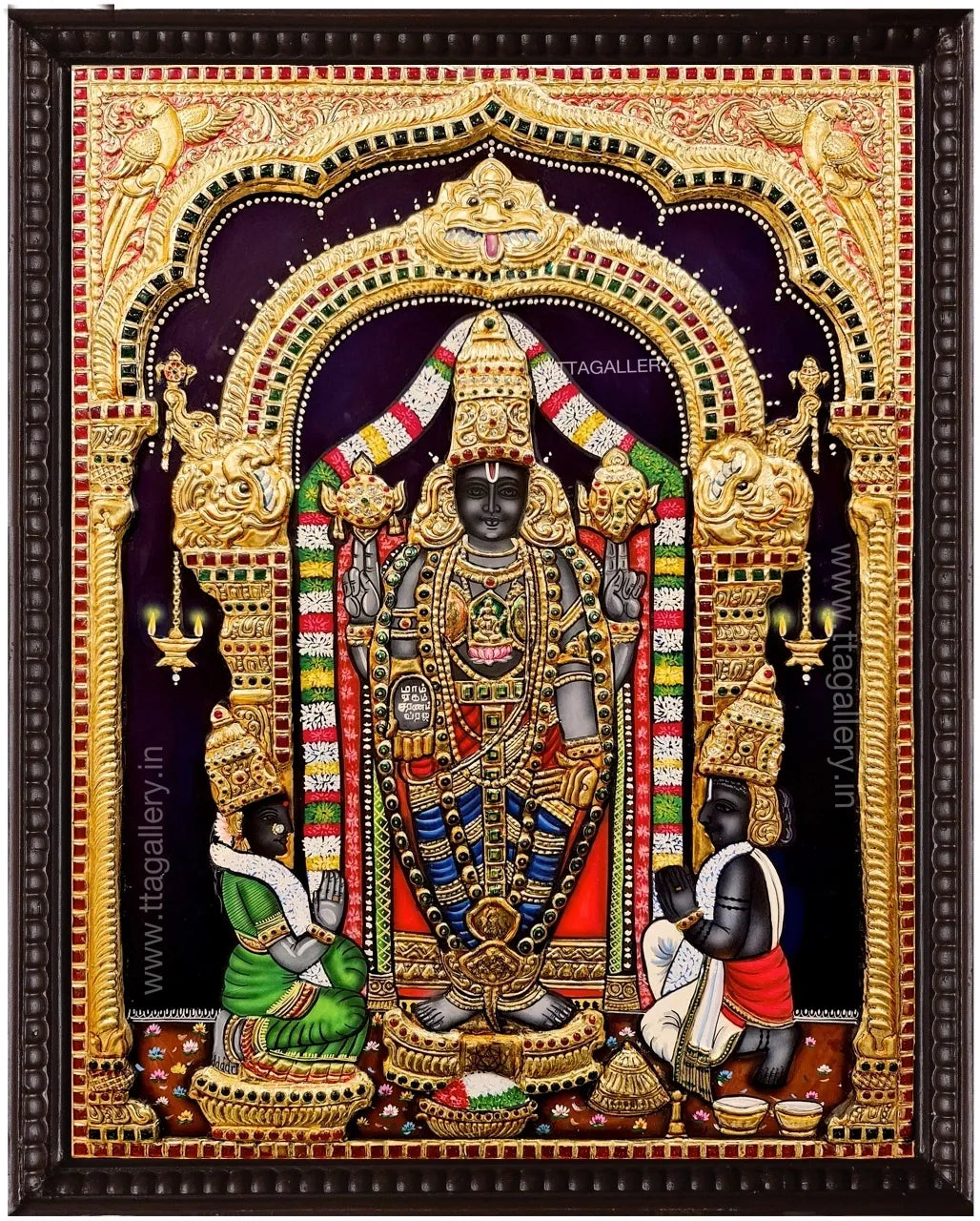 Oppiliappan Semi Embossed Tanjore Painting