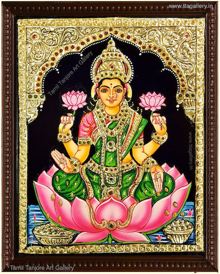 Lakshmi Green South Tanjore Painting